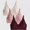 3pk seamless lace trim bralettes 3pk seamless lace trim bralettes