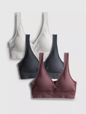 3pk seamless v-neck bralettes