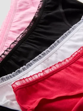 4pk ruffle-trim high-waisted briefs 4pk ruffle-trim high-waisted briefs