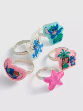 5-pack disney’s stitch charm rings