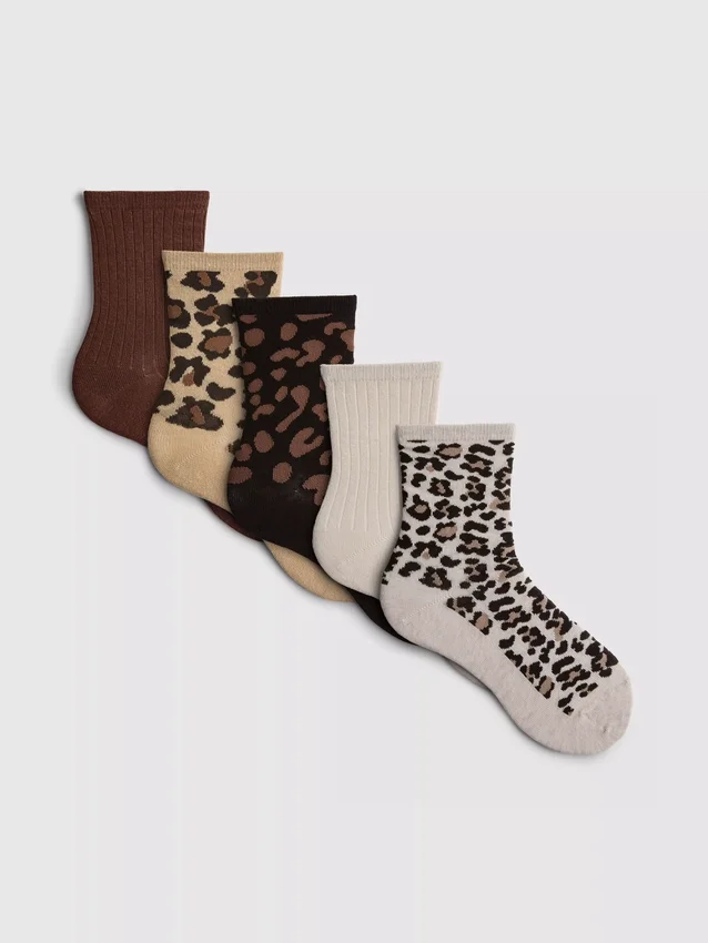 5pk animal pattern crew socks 5pk animal pattern crew socks