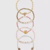 5pk disney’s winnie the pooh beaded charm bracelets