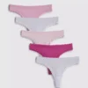 5pk microfiber lace-trim thongs 5pk microfiber lace-trim thongs