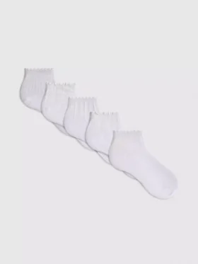 5pk textured quarter socks