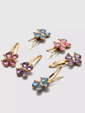 6pk faux gem butterfly snap hair clips 6pk faux gem butterfly snap hair clips