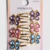 6pk faux gem butterfly snap hair clips