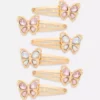 6pk faux gem snap hair clips