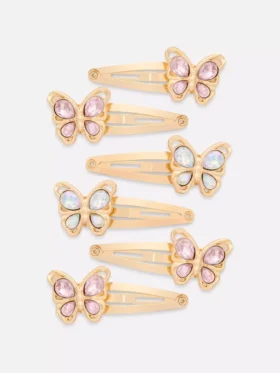 6pk faux gem snap hair clips