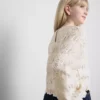 7-15yrs | crochet scallop-trim long-sleeve top