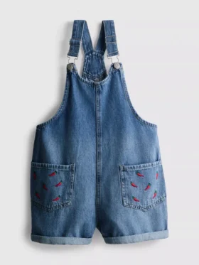 7-15yrs | embroidered denim dungarees 7-15yrs | embroidered denim dungarees