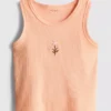 7-15yrs | embroidered ribbed tank 7-15yrs | embroidered ribbed tank