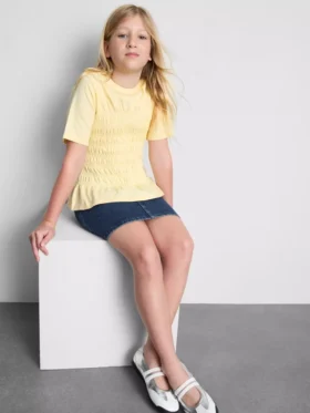 7-15yrs | shirred peplum t-shirt