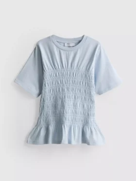 7-15yrs | shirred peplum t-shirt