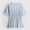 7-15yrs | shirred peplum t-shirt