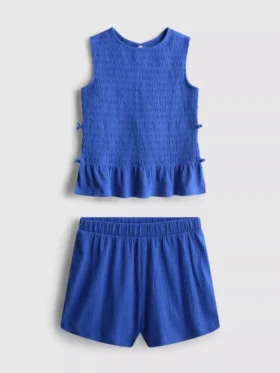 7-15yrs | shirred sleeveless top and shorts set