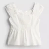 7-15yrs | shirred square neck blouse 7-15yrs | shirred square neck blouse