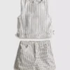7-15yrs | stripe denim sleeveless top and shorts set 7-15yrs | stripe denim sleeveless top and shorts set
