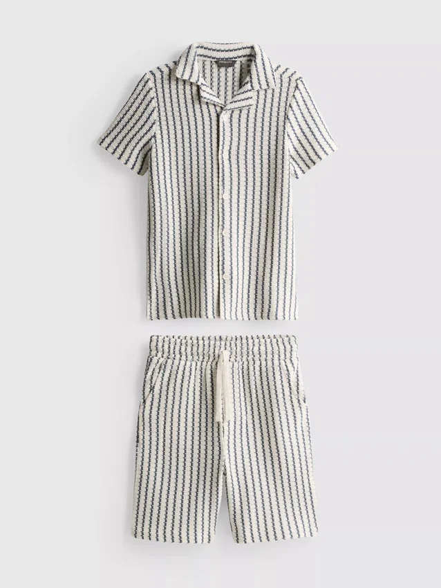 7-15yrs | stripe knit shirt and shorts set 7-15yrs | stripe knit shirt and shorts set