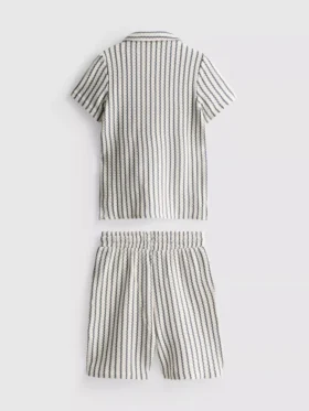 7-15yrs | stripe knit shirt and shorts set