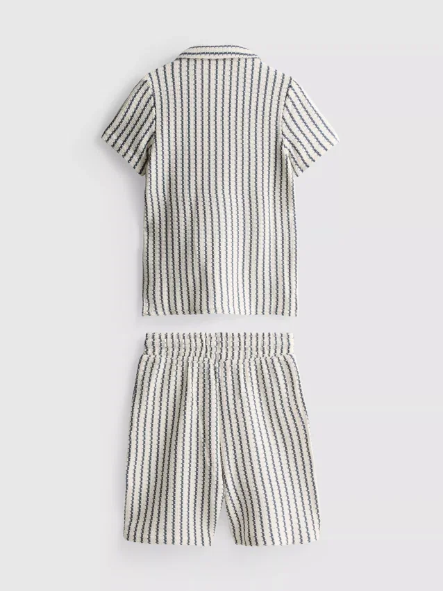 7-15yrs | stripe knit shirt and shorts set 7-15yrs | stripe knit shirt and shorts set