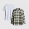 7-15yrs | t-shirt and check shirt set 7-15yrs | t-shirt and check shirt set