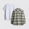 7-15yrs | t-shirt and check shirt set 7-15yrs | t-shirt and check shirt set