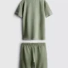 7-15yrs | textured polo shirt and shorts set 7-15yrs | textured polo shirt and shorts set