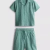 7-15yrs | textured short-sleeve button-up shirt and shorts set 7-15yrs | textured short-sleeve button-up shirt and shorts set
