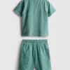 7-15yrs | textured short-sleeve button-up shirt and shorts set 7-15yrs | textured short-sleeve button-up shirt and shorts set