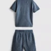 7-15yrs | textured short-sleeve button-up shirt and shorts set 7-15yrs | textured short-sleeve button-up shirt and shorts set