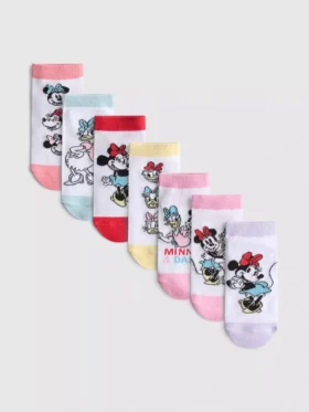 7pk disney’s minnie mouse sneaker socks