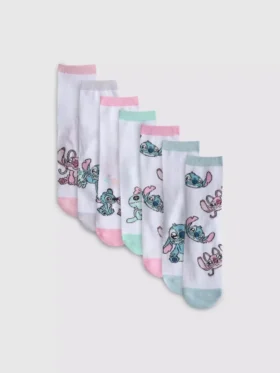 7pk disney’s stitch ankle socks