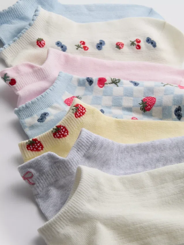 7pk fruit-pattern ankle socks 7pk fruit-pattern ankle socks