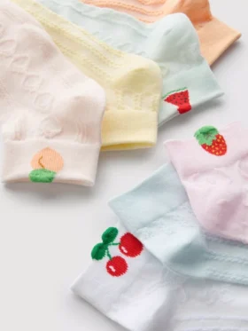7pk fruit quarter crew socks