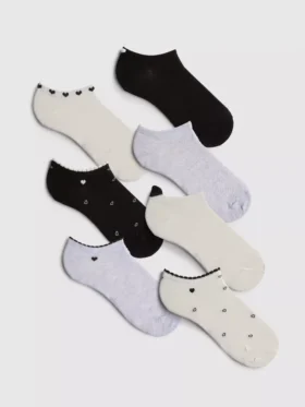 7pk heart sneaker socks