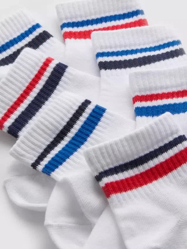 7pk stripe quarter socks 7pk stripe quarter socks