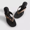 Animal pattern toe post heeled mules