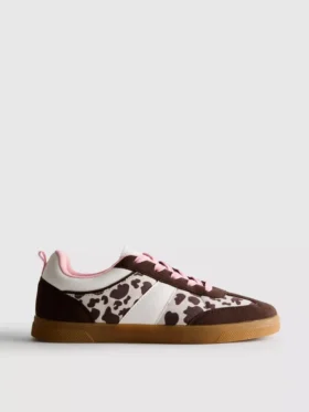 Animal-print gum-sole sneakers