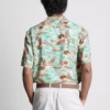 Bird-print short-sleeve button-down shirt Bird-print short-sleeve button-down shirt