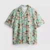Bird-print short-sleeve button-down shirt Bird-print short-sleeve button-down shirt