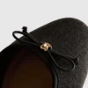 Bow detail ballerina mule sandals