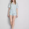 Breakfast print shorty boyfriend pajamas Breakfast print shorty boyfriend pajamas