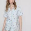 Breakfast print shorty boyfriend pajamas Breakfast print shorty boyfriend pajamas