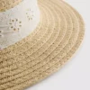 Broderie anglaise woven hat