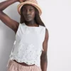 Broderie side-tie top