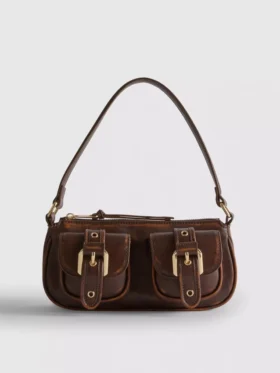 Buckle pocket shoulder bag