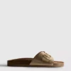 Buckle strap mule sandals