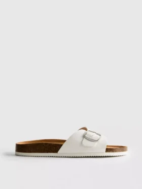 Buckle strap mule sandals