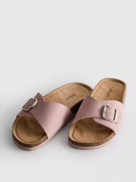 Buckle strap mule sandals