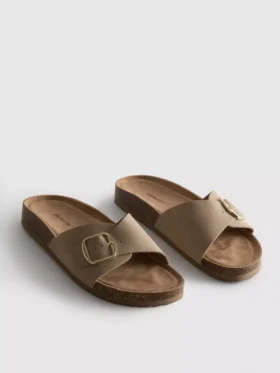 Buckle strap mule sandals